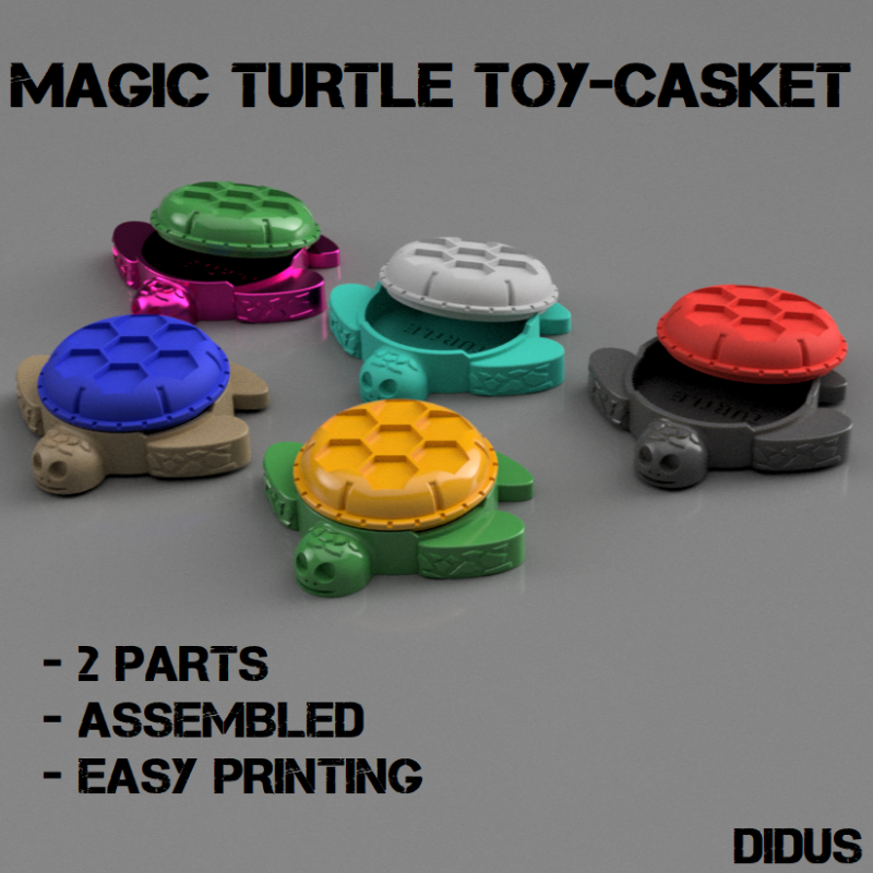 MAGIC TURTLE TOY-CASKET FOR KIDS 3D print model Modelo de Impressão 3D .c4d .max .obj .3ds .fbx .stl .blend 