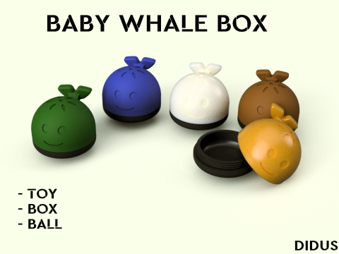 Baby Whale Bath Toys Box for Kids 3D 3D print model 3D Принт Модель