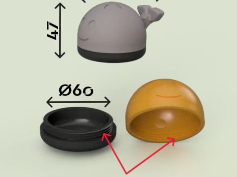 Baby Whale Bath Toys Box for Kids 3D 3D print model 3D Print Model