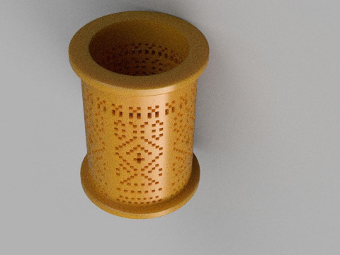 Embroidery PENCIL HOLDERS 3D print model Model Cetak 3D