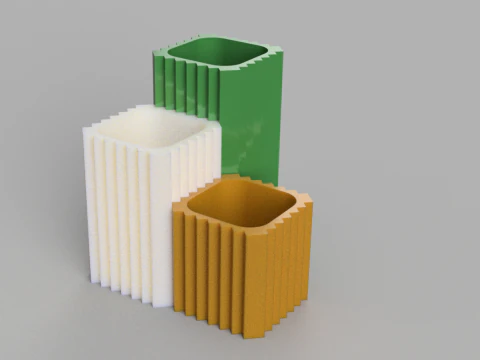 Set Mini-Pflanzgef&auml;&szlig;, Vase f&uuml;r Blumen, Federm&auml;ppchen f&uuml;r Accessoires, 3D-Druckmodell 3D Druckmodell