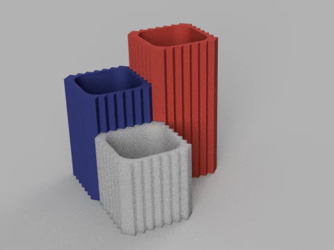 Set mini planter vase for flowers pencil case for accessories 3D print model 3D Print Model