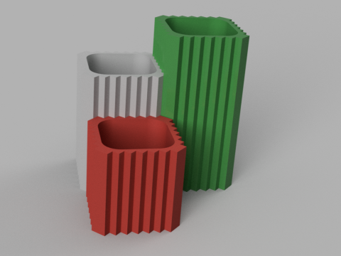 Set mini planter vase for flowers pencil case for accessories 3D print model Model Cetak 3D