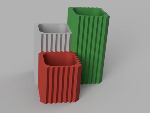 Set mini planter vase for flowers pencil case for accessories 3D print model 3D Print Model