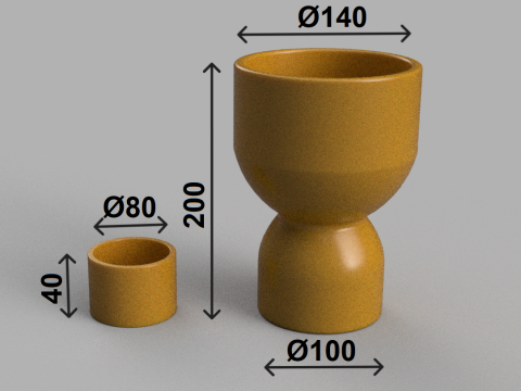 Stacked Planter 3D print model 3Dプリントモデル