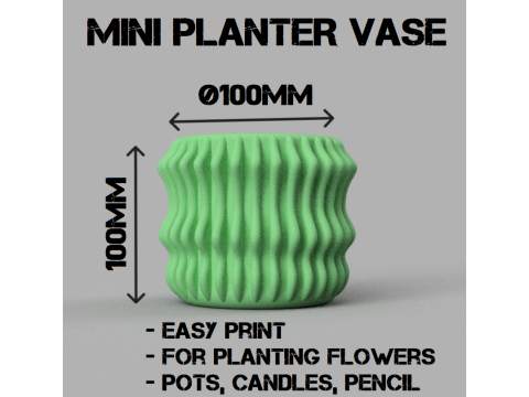 3D SET MINI IndoorOutdoor Planters 3D print model 3D Print Model