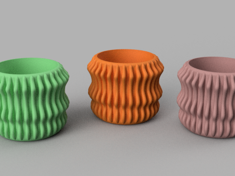 3D SET MINI IndoorOutdoor Planters 3D print model 3D Baskı Modeli