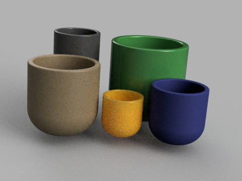 3D SET MINI IndoorOutdoor Planters model 3D print model 3D Print Model
