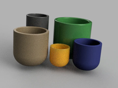 SET MINI IndoorOutdoor Planters modelo de impress&atilde;o 3D Modelo 3D Modelo de Impressão 3D