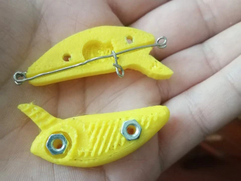 トップウォーターフィッシングルアーワブラー 3Dプリントモデル