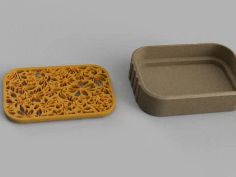 肥皂盒 - 排水肥皂架 - 浴室配件 - 现代 - 淋浴肥皂盒 - 海绵架 3D 打印模型