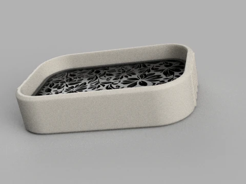 肥皂盒 - 排水肥皂架 - 浴室配件 - 现代 - 淋浴肥皂盒 - 海绵架 3D 打印模型