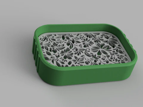 肥皂盒 - 排水肥皂架 - 浴室配件 - 现代 - 淋浴肥皂盒 - 海绵架 3D 打印模型