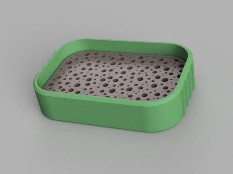 비누 받침 - 배수 비누 홀더 - 욕실 액세서리 - 현대식 - 샤워 비누 받침 - 스펀지 홀더 3D 프린트 모델