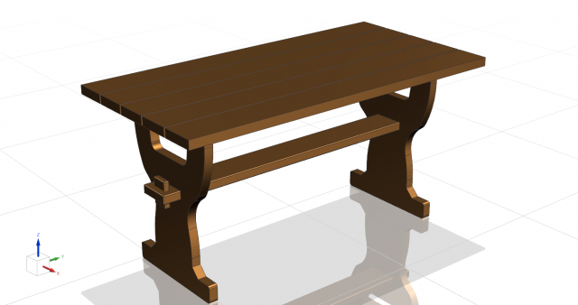 Trestle Table 3D Model .c4d .max .obj .3ds .fbx .stl .blend 