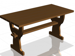 Trestle Table 3D Model