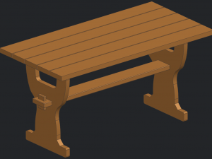 Trestle Table 3D Model