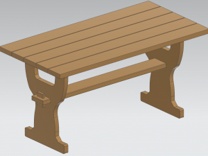 Trestle Table 3D Model