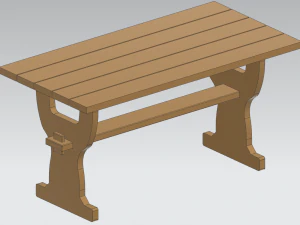 Trestle Table 3D Model