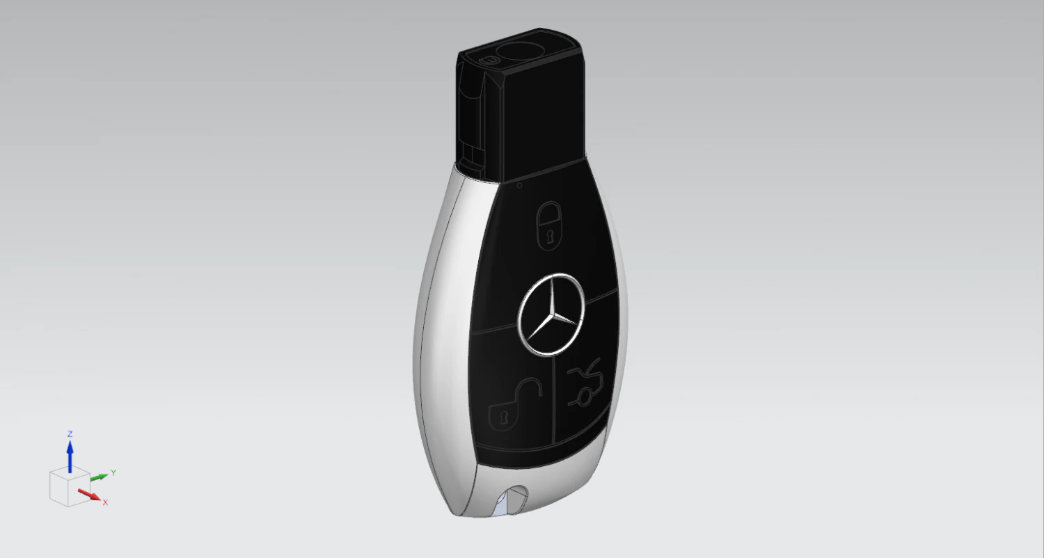 Mercedes Benz Key 3D Model .c4d .max .obj .3ds .fbx .stl .blend 