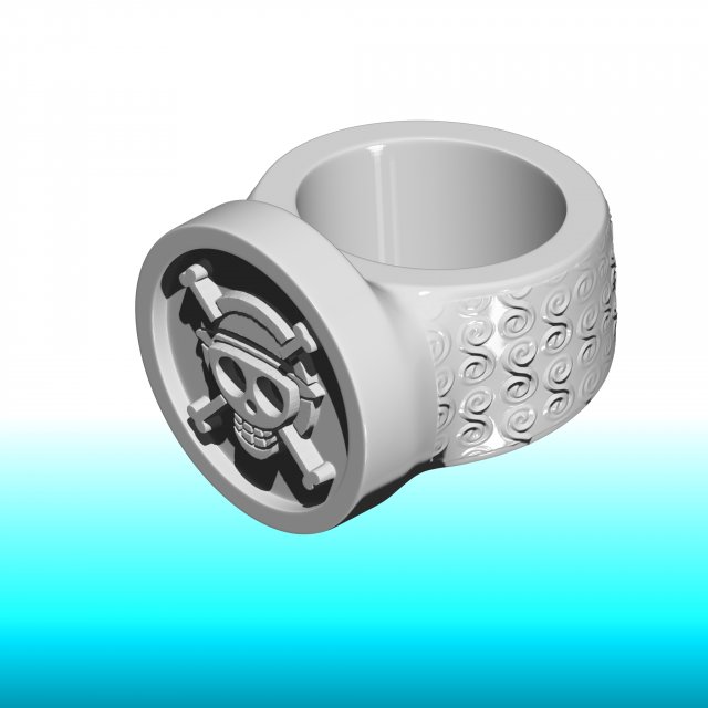 RING - ONEPIECE - LUFFY FLAG - GOMU GOMU NO MI Model do druku 3D .c4d .max .obj .3ds .fbx .stl .blend