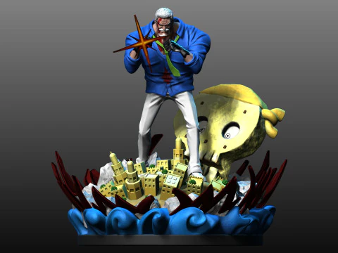 Monkey D Garp - Una pieza - Fanart Modelo de impresión 3D