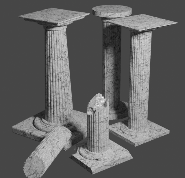 Column 3D Model .c4d .max .obj .3ds .fbx .stl .blend 
