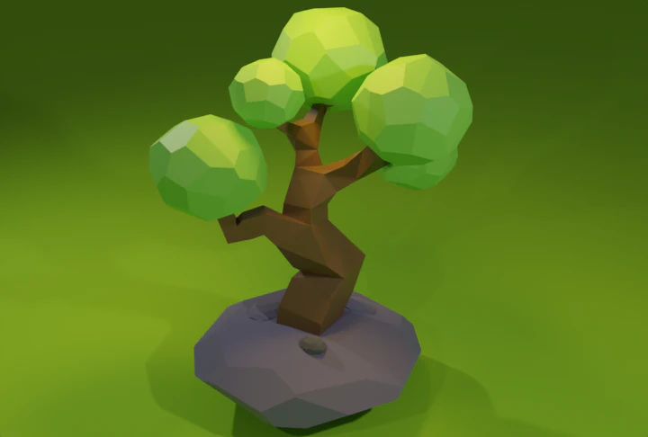 Low poly Tree 3D Model .c4d .max .obj .3ds .fbx .stl .blend