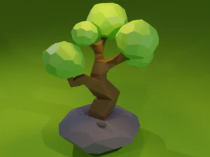 Дерево низького поля 3D Модель