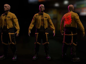 Cyberpunk masculino baixo poli Modelo 3D