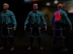 Cyberpunk Male Low-poly 3D Model