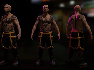 Cyberpunk Male Low-poly 3D Model