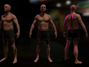 Cyberpunk Male Low-poly 3D Model