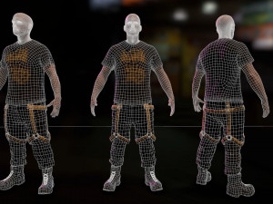 Cyberpunk Male Low-poly 3D 模型