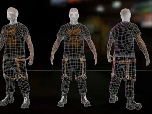 Cyberpunk Male Low-poly 3D Model