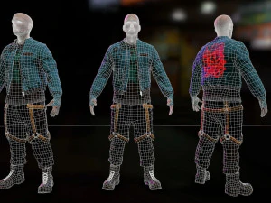Cyberpunk Male Low-poly 3D Model