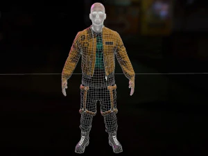 Cyberpunk Male Low-poly 3D Model