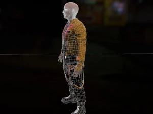 Cyberpunk Male Low-poly 3D Model