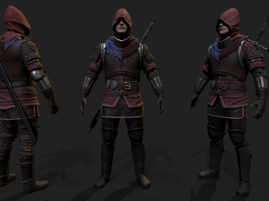 Mercenary warrior Low-poly 3D Model