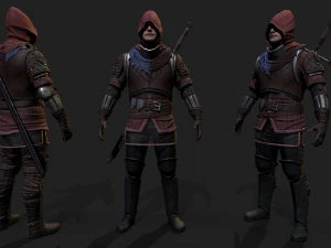 Mercenary warrior Low-poly 3D Model