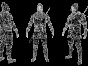 Mercenary warrior Low-poly 3D Model
