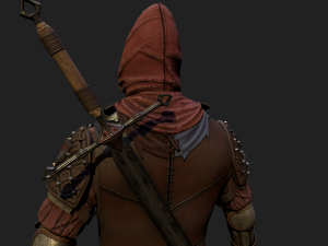 Mercenary warrior Low-poly 3D Model