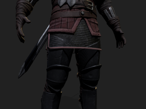 Mercenary warrior Low-poly 3D Model