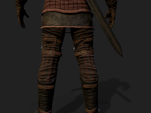 Mercenary warrior Low-poly 3D Model