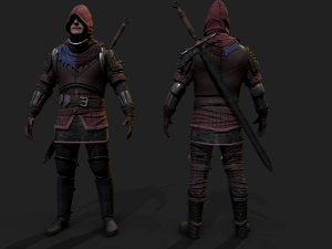 Mercenary warrior Low-poly 3D Model