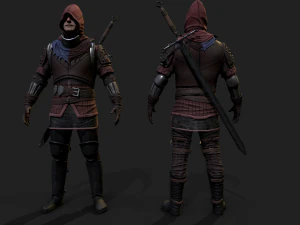 Mercenary warrior Low-poly 3D Model