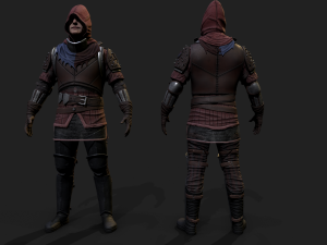 Mercenary warrior Low-poly 3D Model
