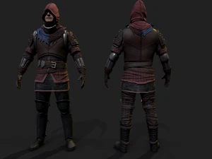 Mercenary warrior Low-poly 3D Model