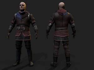 Mercenary warrior Low-poly 3D Model