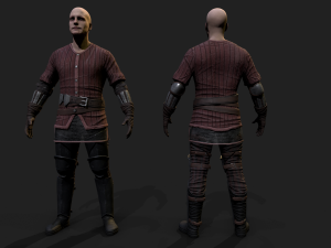 Mercenary warrior Low-poly 3D Model